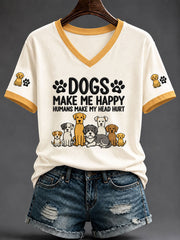 Women's Cute Dog Art Short-Sleeved T-Shirt