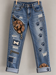 Women‘s Fun Animals Art Print Flared Trousers