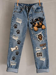 Women‘s Fun Animals Art Print Flared Trousers