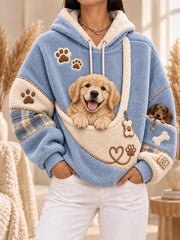 Women‘s Fun Animals Hoodie with Pocket for Dogs Cats Dogs Hoodie