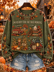 Women's autumn and winter pattern print design casual sweatshirt