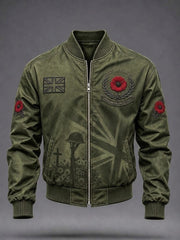 Men's Lest We Forget Print Zip-up Hoodie