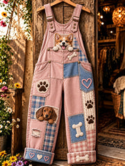 Women's Fun Animal Art Print Casual Overalls