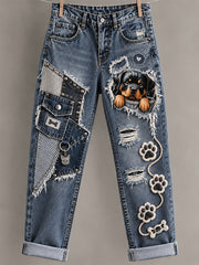 Women's Fun Animals Art Print Flared Trousers