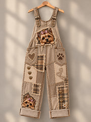 Women's Fun Animal Art Print Casual Overalls