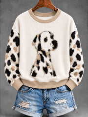 Women's Cute Dog Art Regular Sweatshirt
