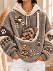 Women‘s Fun Animals Hoodie With Pocket For Dogs Cats Dogs Hoodie