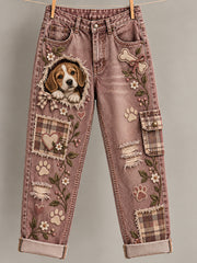 Women's Fun Animals Art Print Flared Trousers