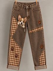 Women's Fun Animal Art Print Flared Trousers