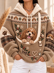 Women‘s Fun Animals Hoodie with Pocket for Dogs Cats Dogs Hoodie