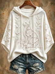 Women's Floral Cat Hoodies