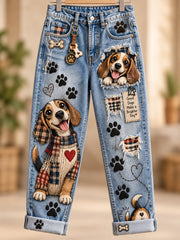 Women's Fun Animals Art Print Flared Trousers