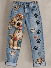 Women's Fun Animals Art Print Flared Trousers