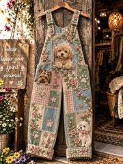 Women's Fun Animals Art Print Casual Overalls