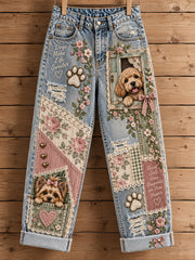 Women's Fun Animals Art Print Flared Trousers