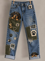 Women's Fun Animals Art Print Flared Trousers