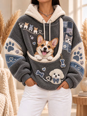 Women Fun Animals Hoodie with Pocket for Dogs Cats Dogs Hoodie