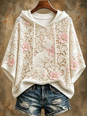 Women's Floral Cat Hoodie