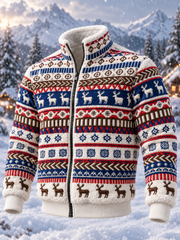 Men's Christmas Norwegian sweater pattern Flannel Jacket