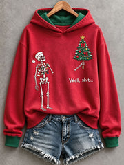 Women's Funny Christmas Skeleton Hoodie