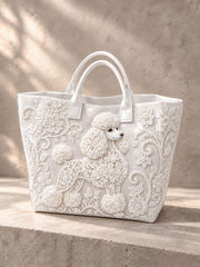 Women's Poodle Print Tote Bag