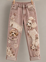 Women's Fun Animals Art Print Flared Trousers