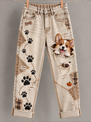 Women's Fun Animals Art Print Flared Trousers