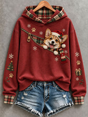Women's Christmas Corgi Pattern Hoodie