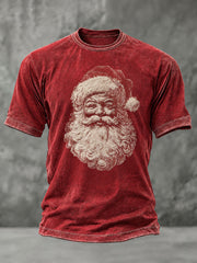 Men's Vintage Santa Claus Christmas Print T-shirt