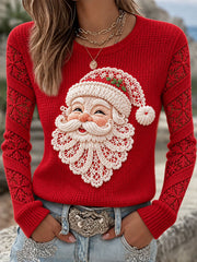 Women's Santa Waffle-Knit Tops