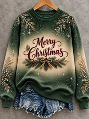 Women's Vintage Christmas "Merry Christmas" Art Sweatshirt