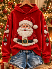 Women's Christmas Santa Print Regular Sweatshirt