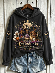 Women's Dachshunds People Are Creepy Pattern Causal Sweatshirt