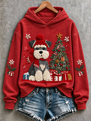 Women's Christmas Funny Dog Art Regular Sweatshirt