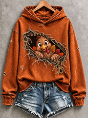 Women’s Thanksgiving Print Casual Hoodie