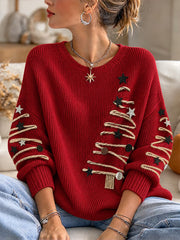 Women's Christmas Tree Art Sweater