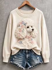 Women's Lovely Poodle Cozy Knit Sweater