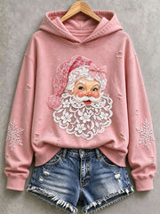 Women's Pink Santa Hoodie