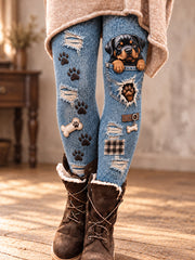 Women's Cute Dog Art Printed Leggings