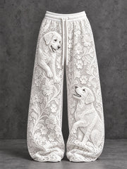 Women's Labrador Print Casual Pants
