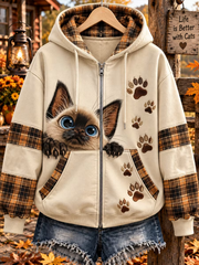 Women's Life Is Better With Cats Zip-Up Hoodie