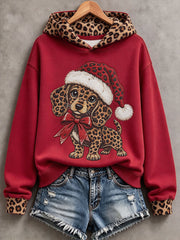 Women's Christmas Dachshund Print Casual Sweatshirt