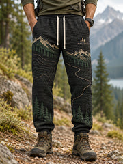 Men's Wilderness Trail Print Hike Lovers Casual Pants