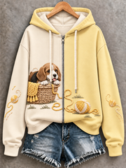 Women's Dog Zip-Up Hoodie