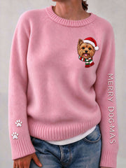Women's Cute Yorkshire Terrier Cozy Knit Sweater