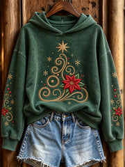 Women's Christmas Tree Pattern Casual Hoodie
