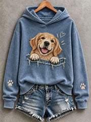 Women's Cute Golden Retriever Hoodie