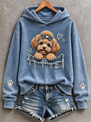 Women's Cute Poodle Hoodie