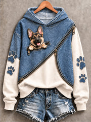 Women's Cute Dog Print Sweatshirt