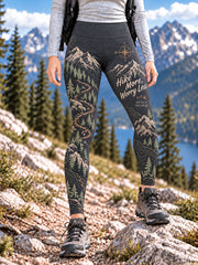 Women's Wilderness Trail Print Hike Lovers Leggings